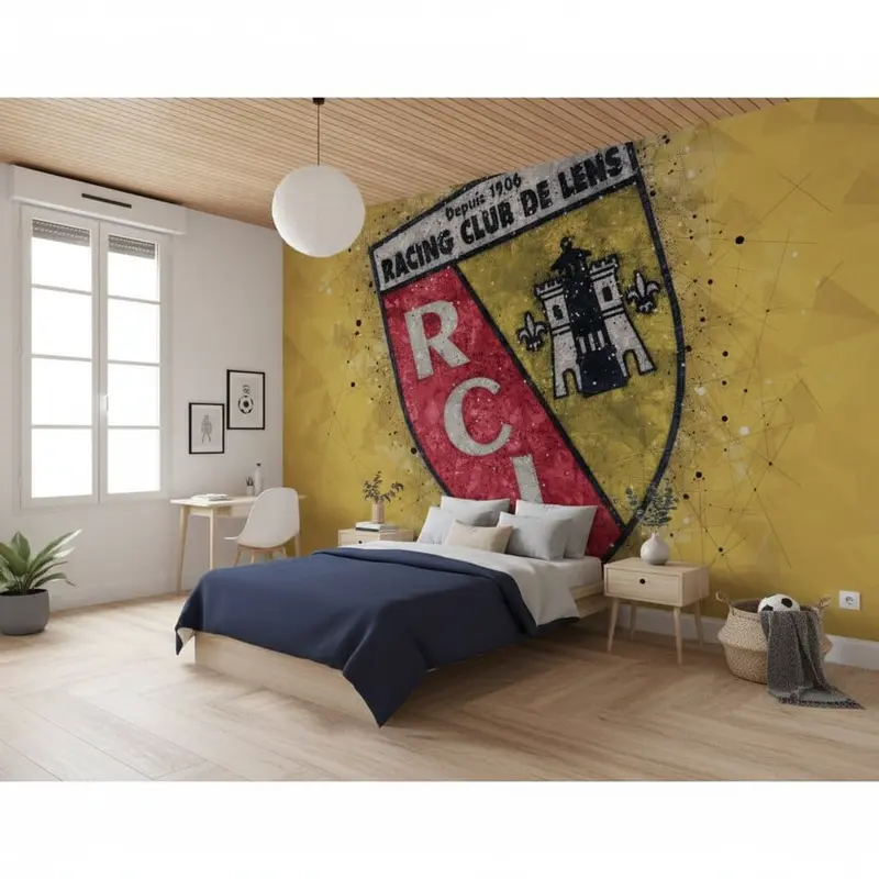 papier peint football RC Lens logo deco
