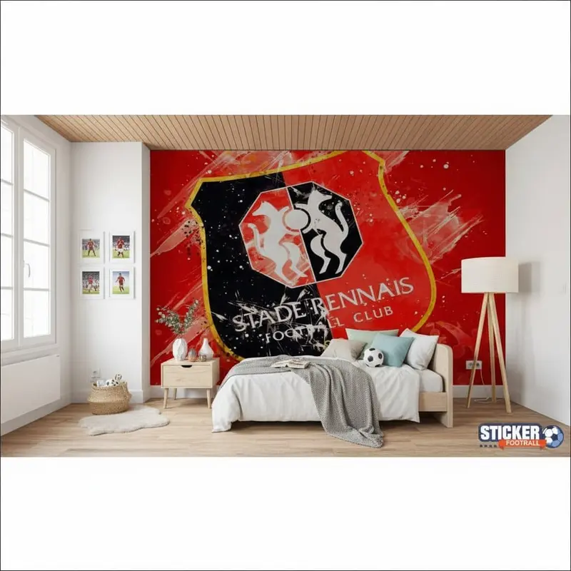 papier peint football Stade Rennais decoration