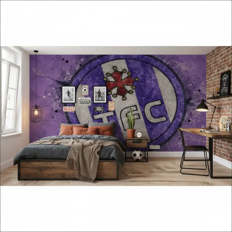papier peint football Toulouse FC deco