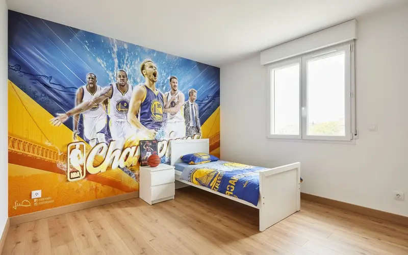 Papier Peint Golden State Warriors Basketball - Déco Sportive