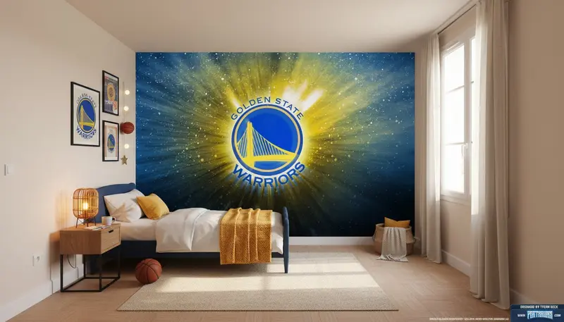 Papier Peint Golden State Warriors - Déco Basketball Sur Mesure