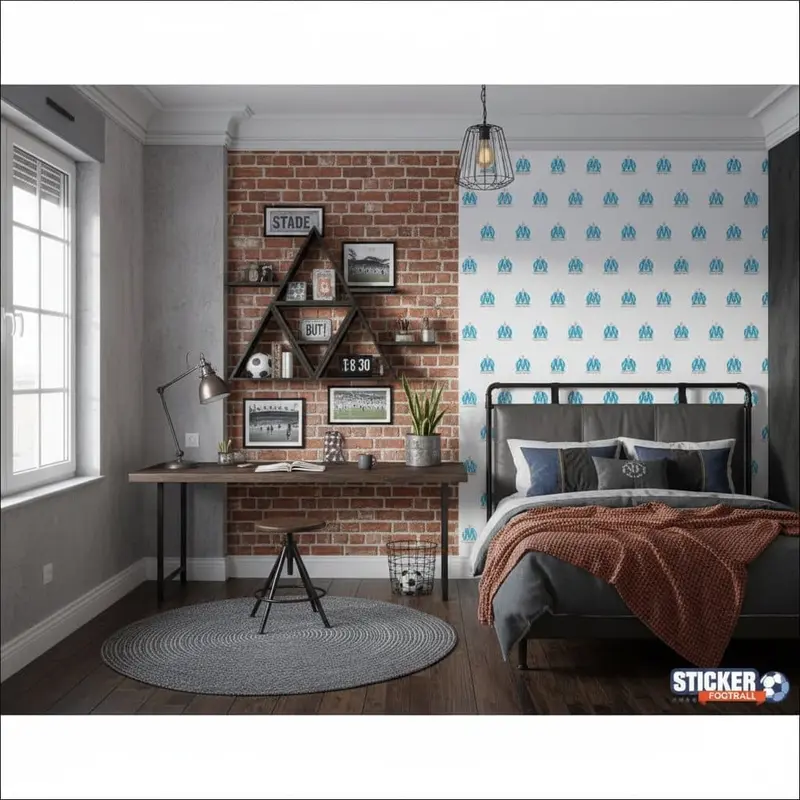 Papier peint motif logo OM