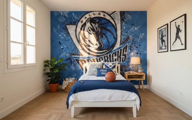 Papier Peint NBA Dallas Mavericks Logo - Déco Basket Sur Mesure