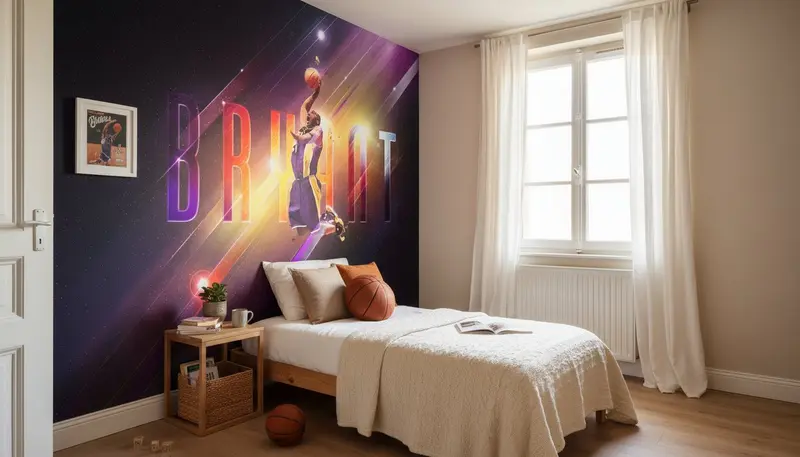 Papier Peint NBA Lakers Kobe Bryant - Déco Sportive