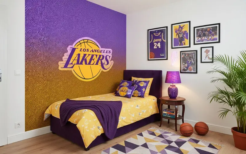 Papier Peint NBA Lakers Los Angeles - Basket Custom