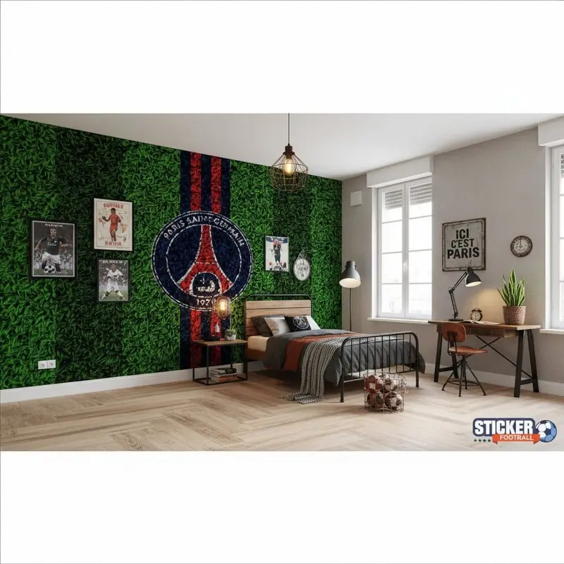 papier peint PSG football effet deco