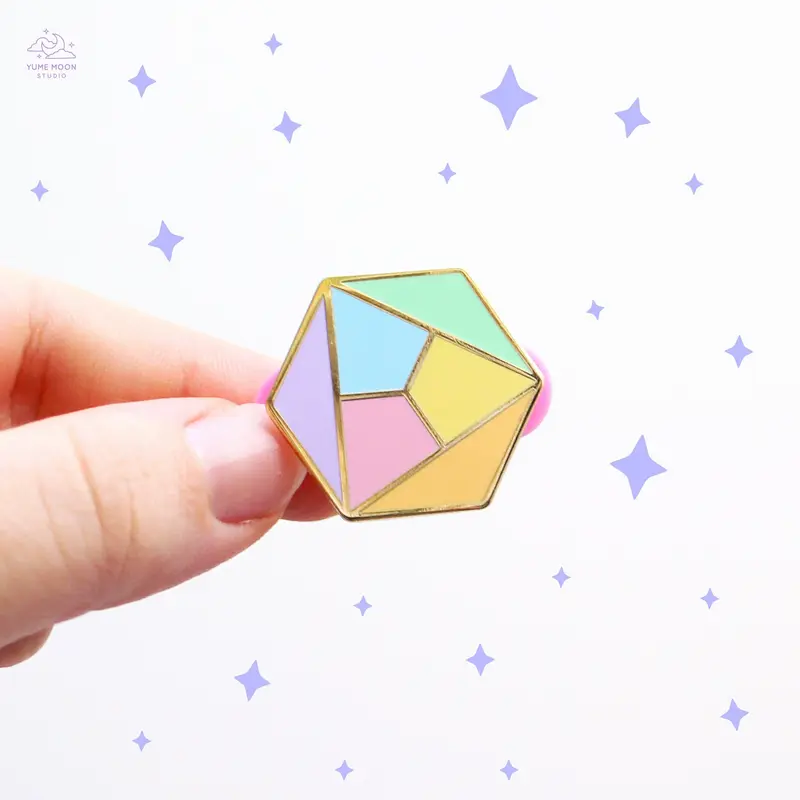 Pastel Rainbow Hexagon Enamel Pin