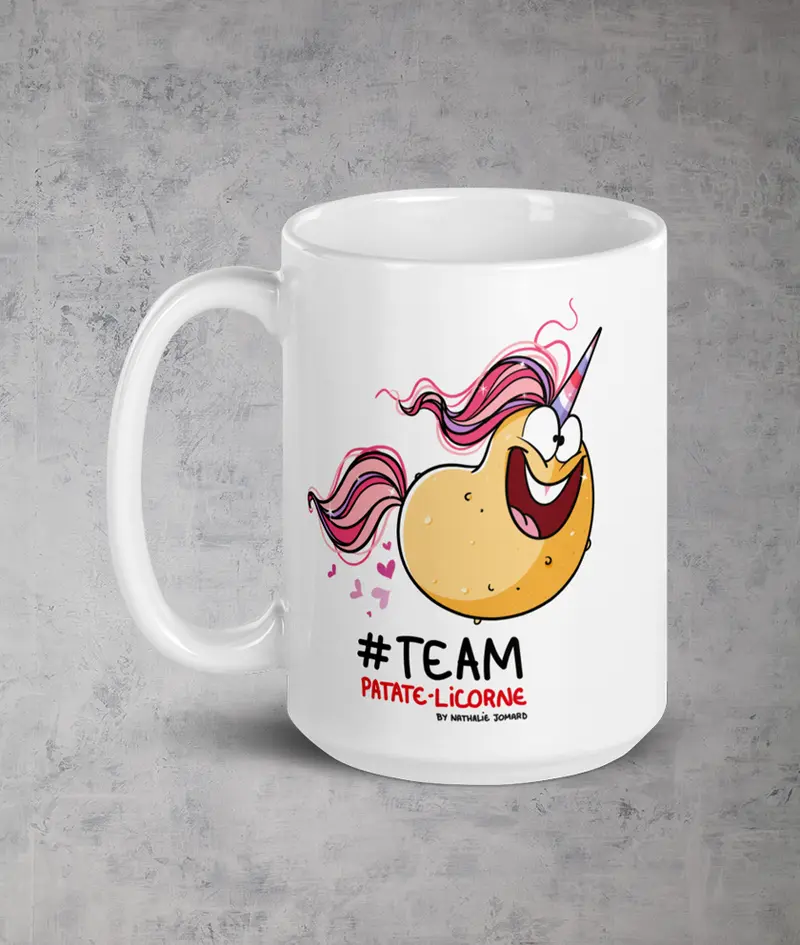 Patate-Licorne by Nathalie Jomard - Mug Blanc Brillant