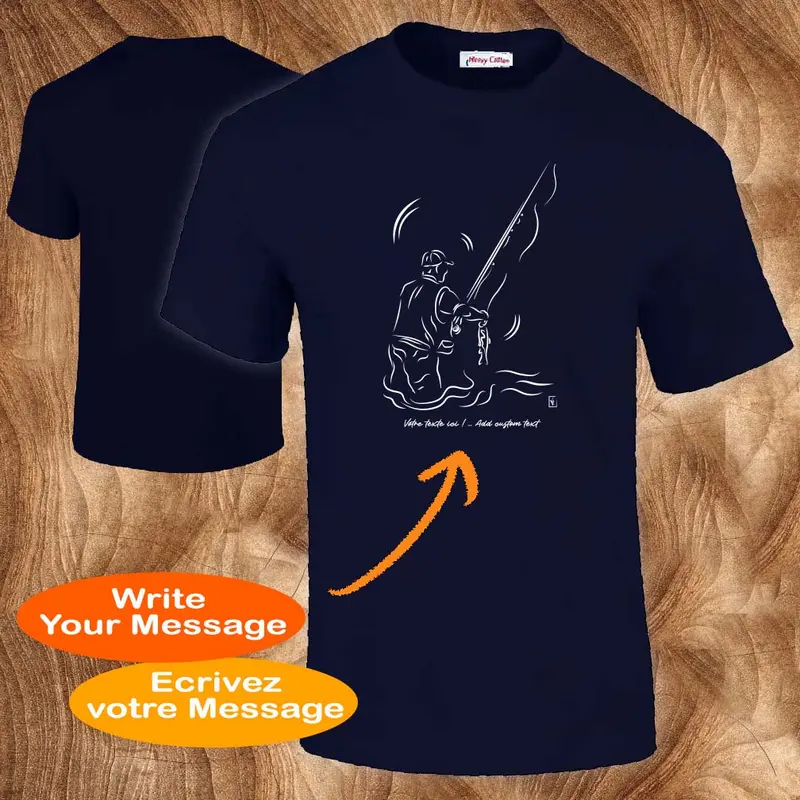 Pêche pêcheur sur T-shirt