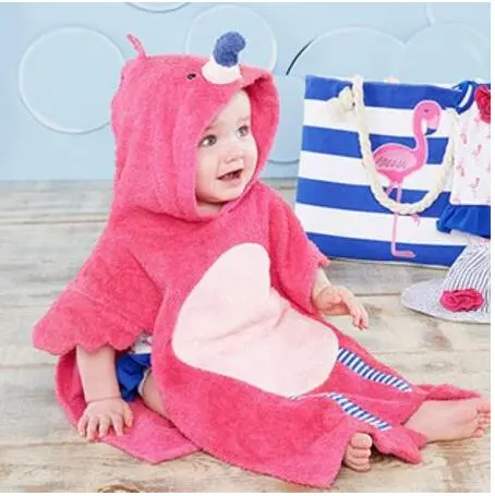 Peignoir à Capuche Flamant Rose pour Bébé
