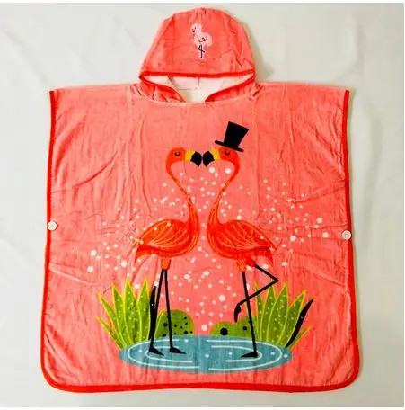 Peignoir à Capuche Flamant Rose pour Enfant