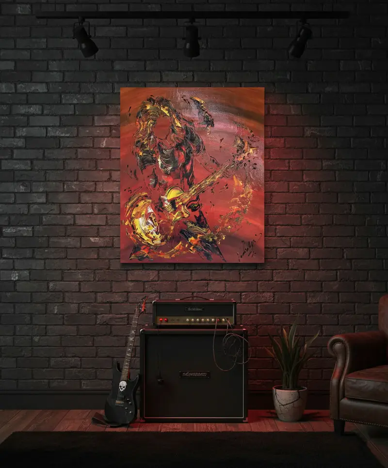 Peinture sur Toile - Musicien Guitariste Hard Rock | VGL©