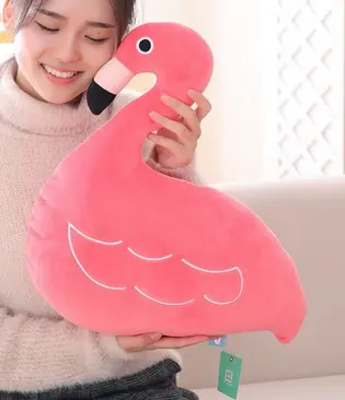 Peluche Coussin Flamant Rose