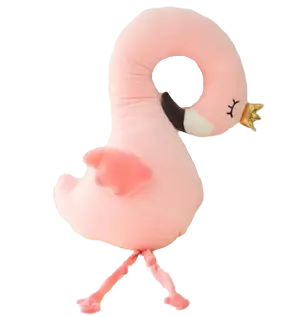 Peluche Flamant Rose Coussin Pastel