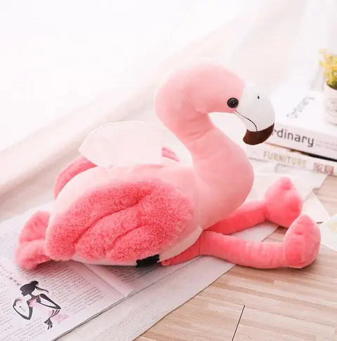 Peluche Tissu Flamant Rose