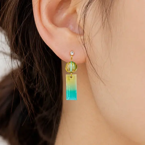 Pendientes Japoneses - Campanilla Verde