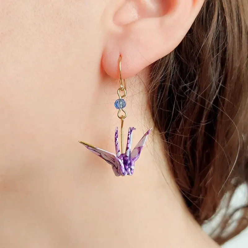 Pendientes Origami Murasaki