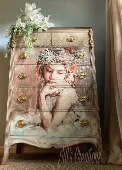 Pensive Girl - Menthe par Michelle Papier de découpage