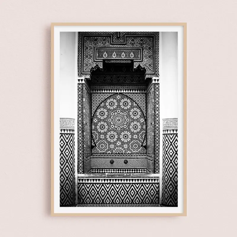 Photographie Fontaine Noir et Blanc | Marrakech Maroc