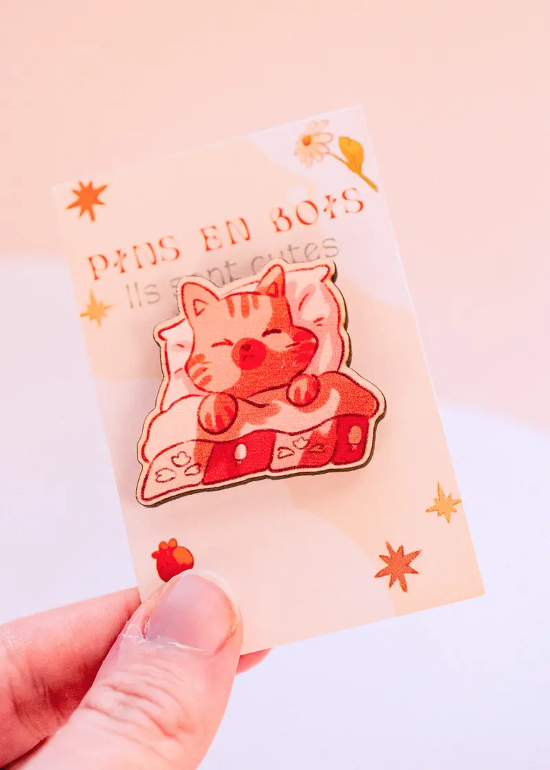 Pins en bois - Chat dodo