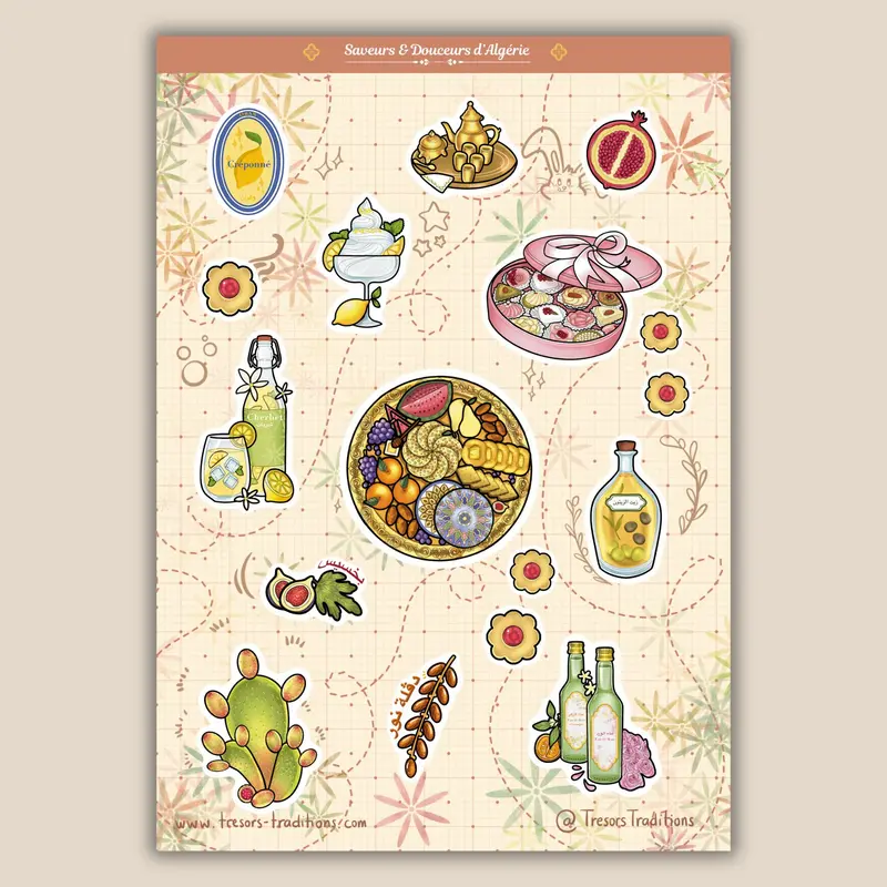 Planche de stickers - Saveurs et Douceurs d’Algérie