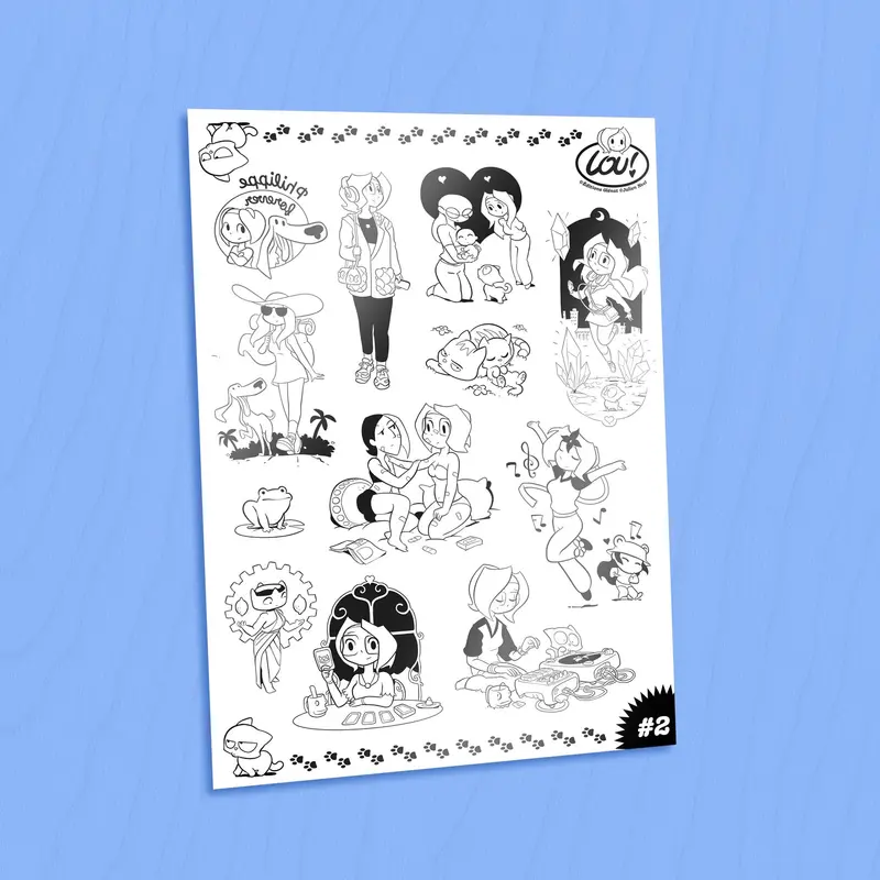 Planche de tatouages éphémères #2 - jeunesse Lou !