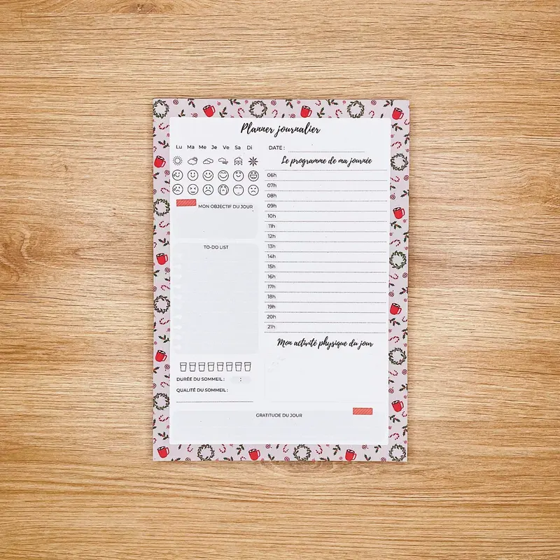 Planner Journalier "Hiver"- Bloc-notes A5
