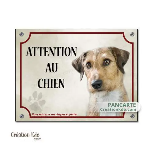 Plaque Attention au chien Basset fauve de Bretagne Panneau portail