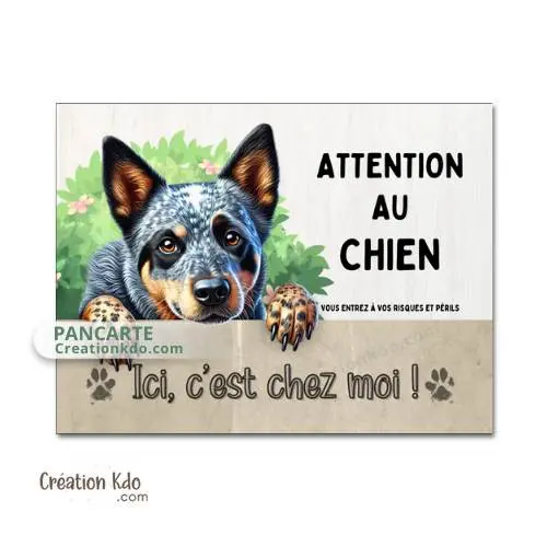 Plaque Bouvier Australien panneau c'est chez moi pancarte déco de maison