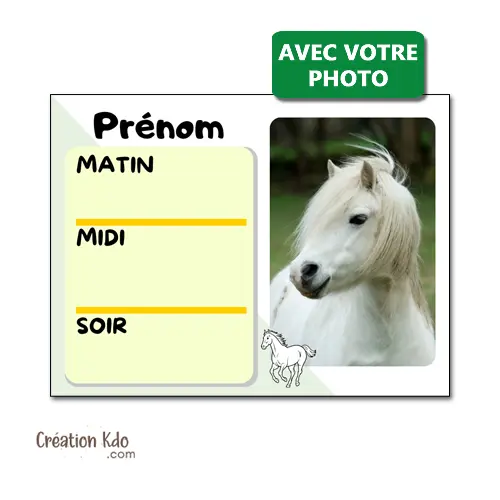 Plaque de box cheval ou poney pour Ration, personnalisée panneau écurie avec photo