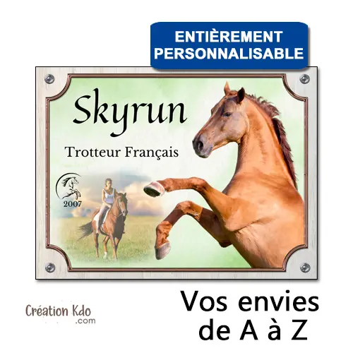Plaque de box cheval PERSONNALISATION COMPLÈTE photo texte Pancarte chevaux Panneau personnalisé avec vos souhaits