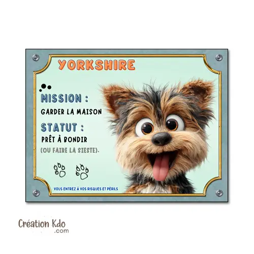 Plaque de Garde Humour Yorkshire