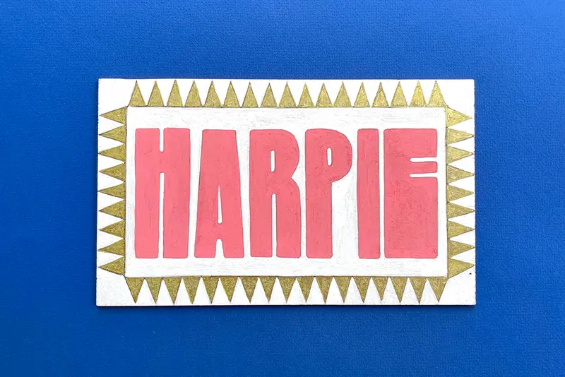 Plaque Harpie peinte à la main