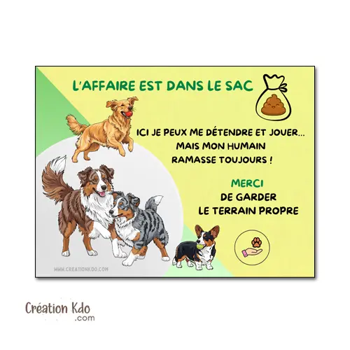 Plaque L'affaire est dans le sac, équipement pour Terrain de Jeu & détente