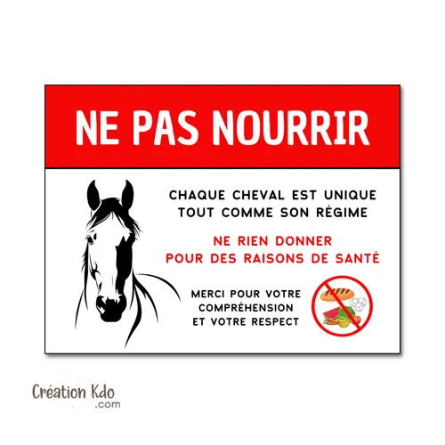 Plaque ne pas Nourrir panneau chaque cheval est unique pancarte de box chevaux