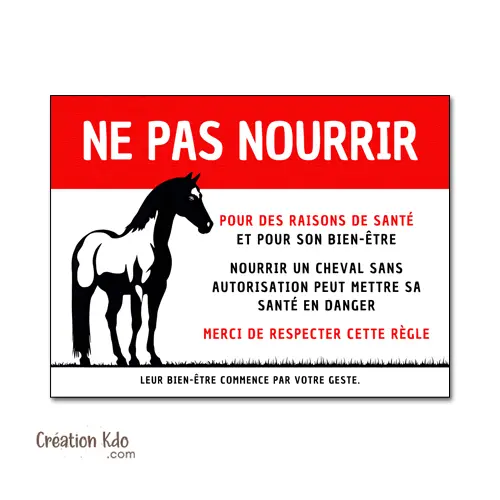 Plaque ne pas Nourrir panneau cheval pancarte de box chevaux bien-être