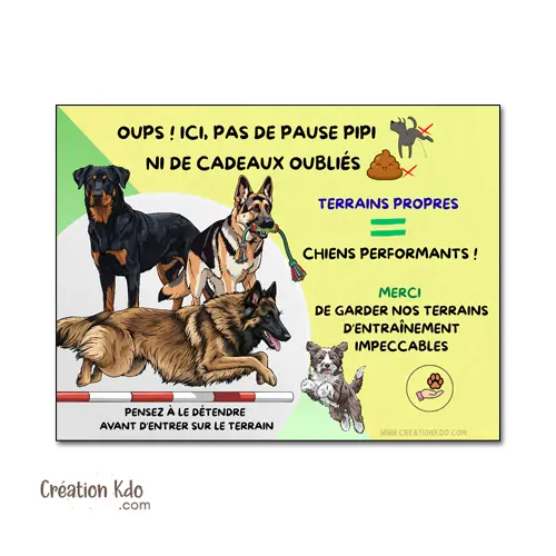 Plaque Propreté Terrain de Ring & Mondioring – Signalétique Sport en club Canin
