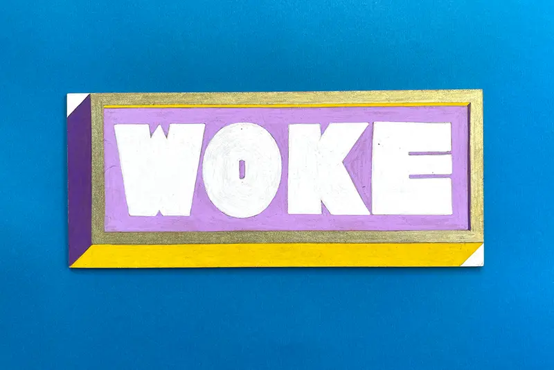 Plaque Woke peinte à la main