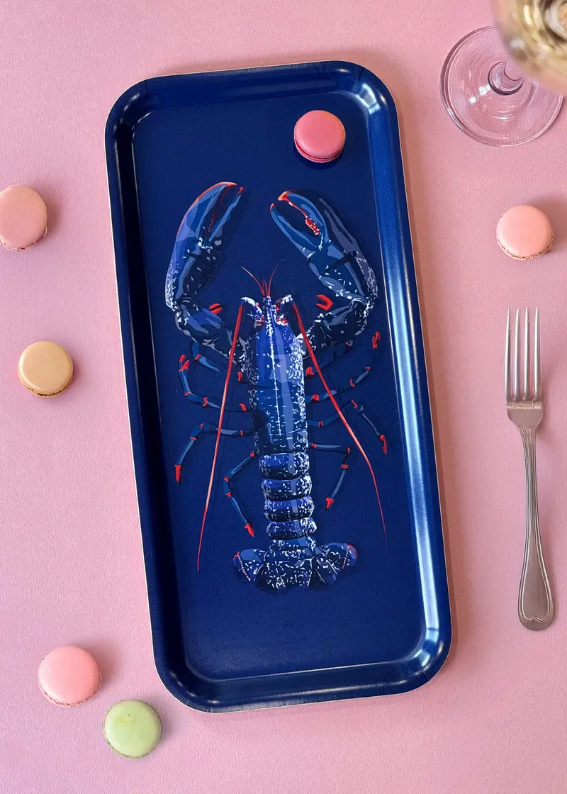 Plateau café allongé - Homard (bleu)