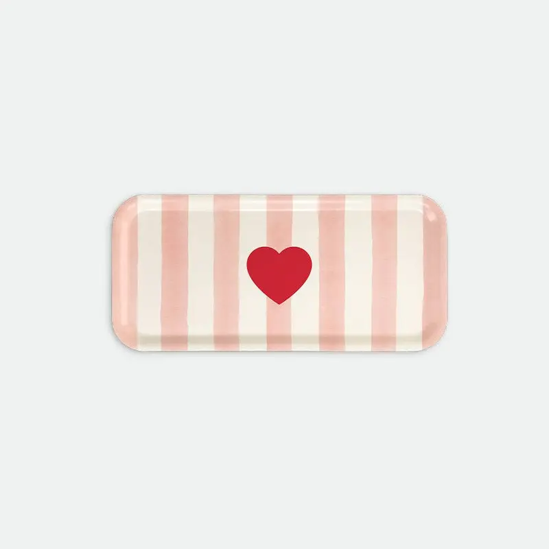 Plateau en bois de bouleau - Pink stripes