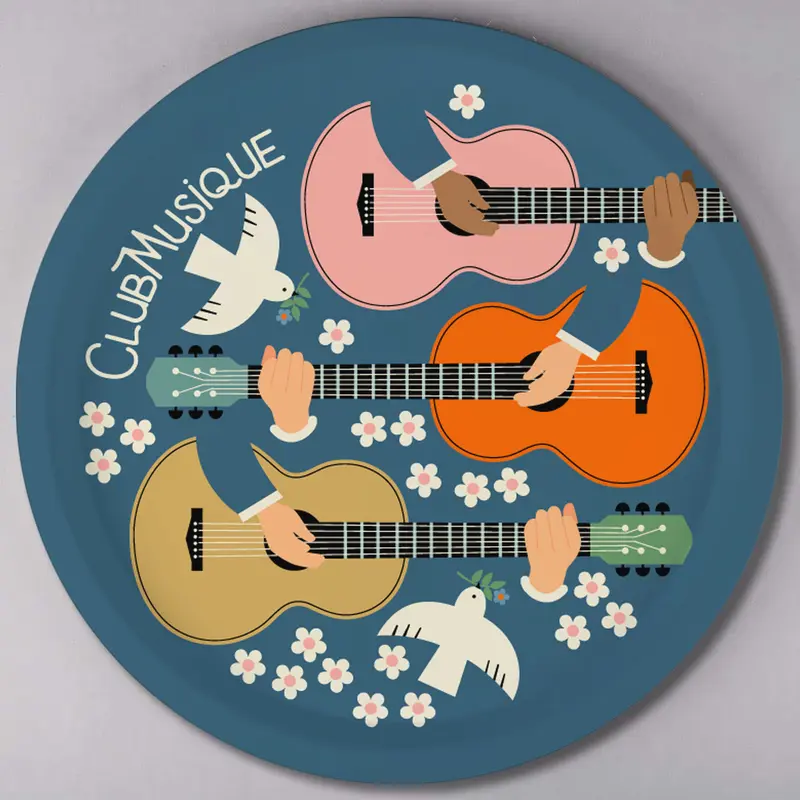 Plateau rond en bois - CLUB MUSIQUE