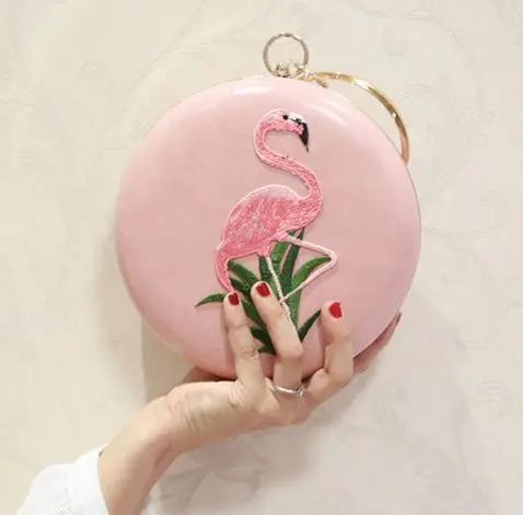 Pochette Ronde Flamant Rose Pastel