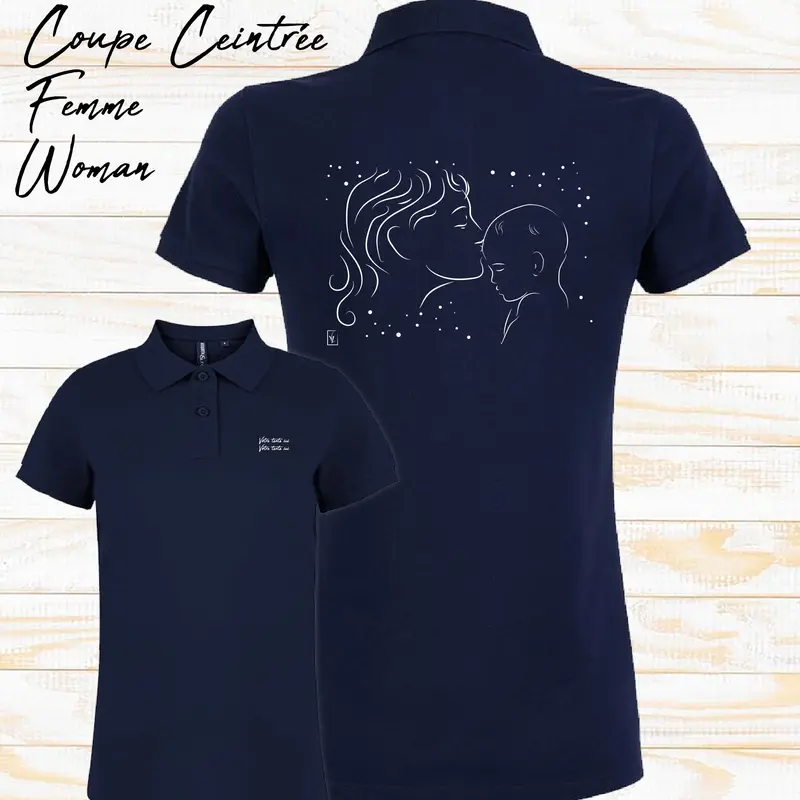 Polo Bises Câlin Enfant Personnalisable - Graphisme Tendresse