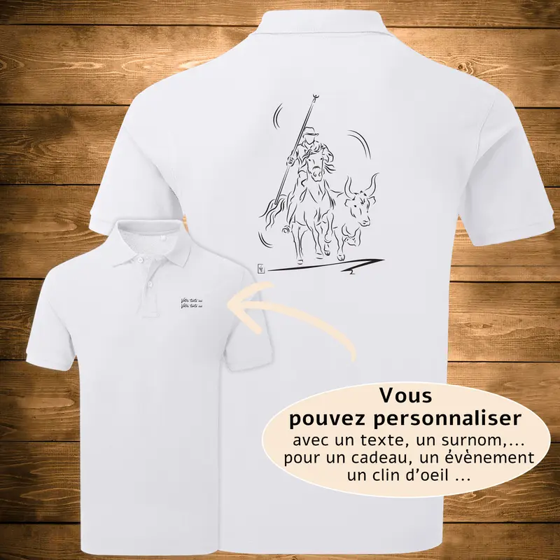 Polo Camargue Abrivado Gardian Taureau Manade - Personnalisable
