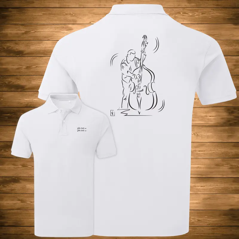 Polo Contrebasse Musicien Jazz - Homme Femme - Personnalisable