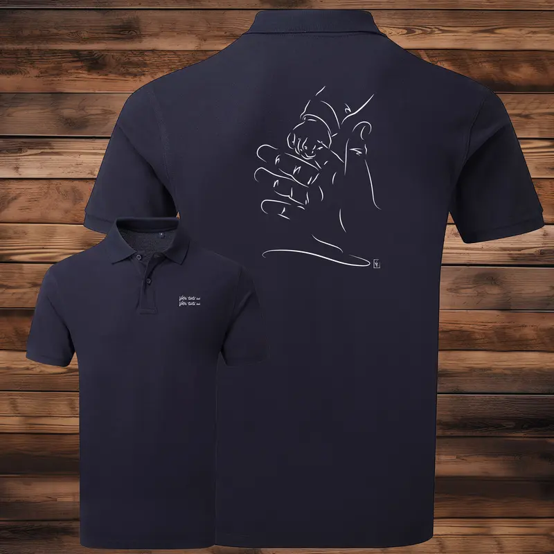 Polo Deux Mains Enfant Adulte Graphisme Tendresse - Personnalisable