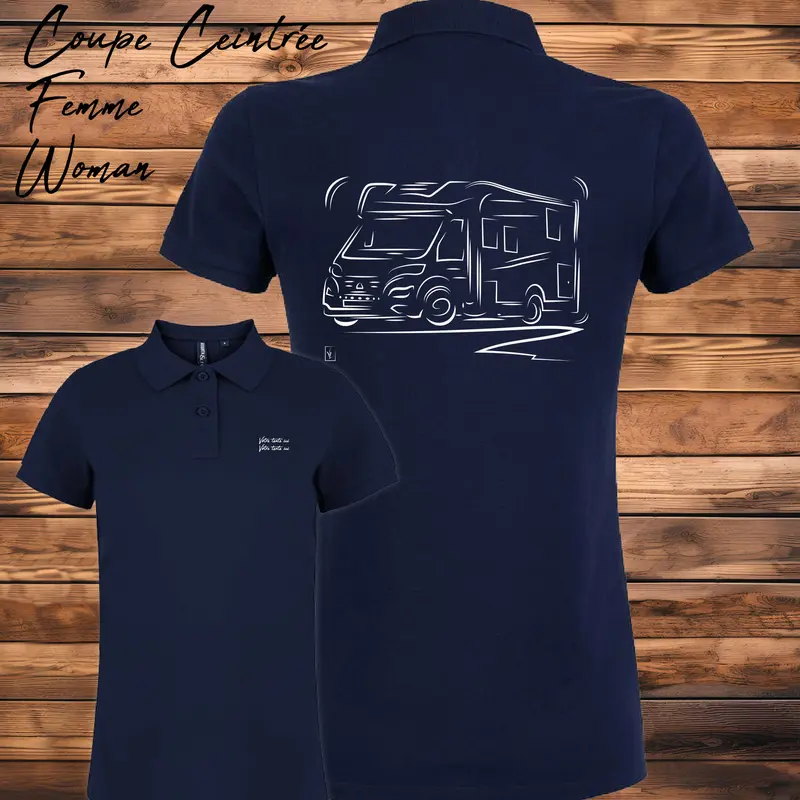 Polo Femme Camping Car - Personnalisable