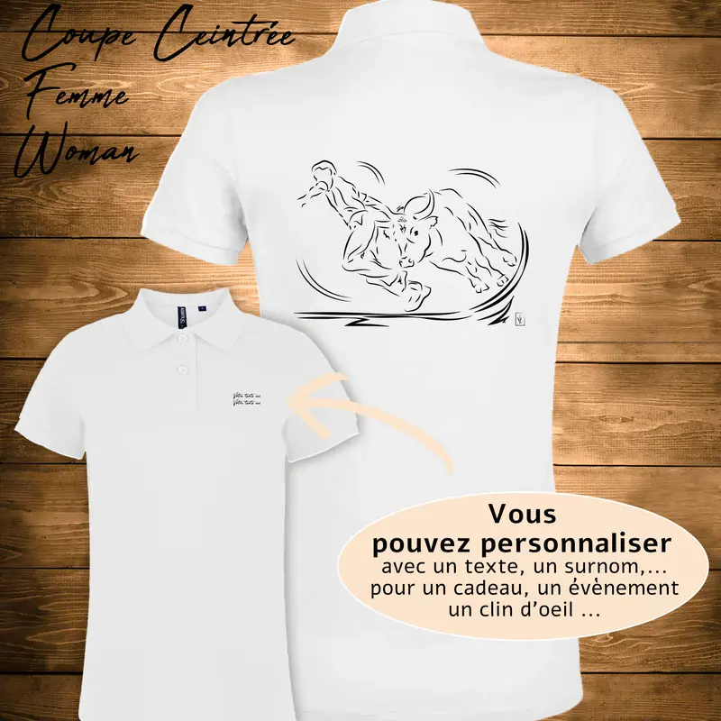 Polo Femme Course Camarguaise Le Cocardier - Personnalisable