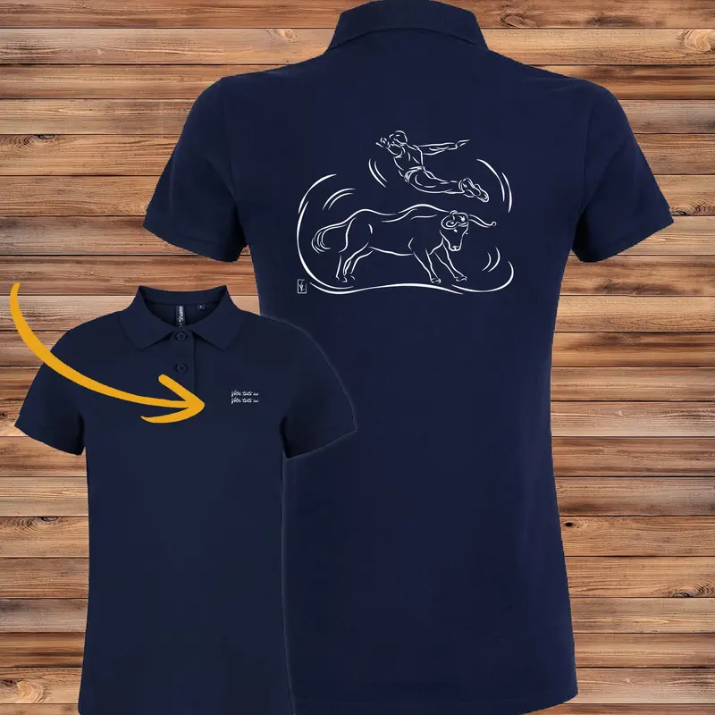 Polo Femme "L'Envol du Sauteur" - Course Landaise - Personnalisable