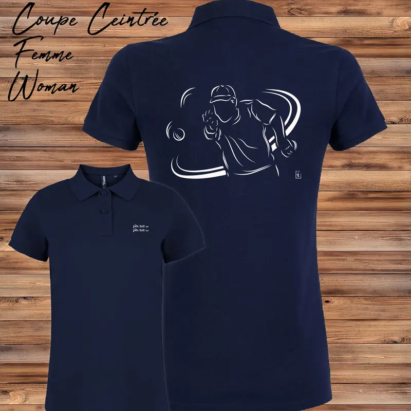 Polo Femme Pétanque bouliste tir - Personnalisable